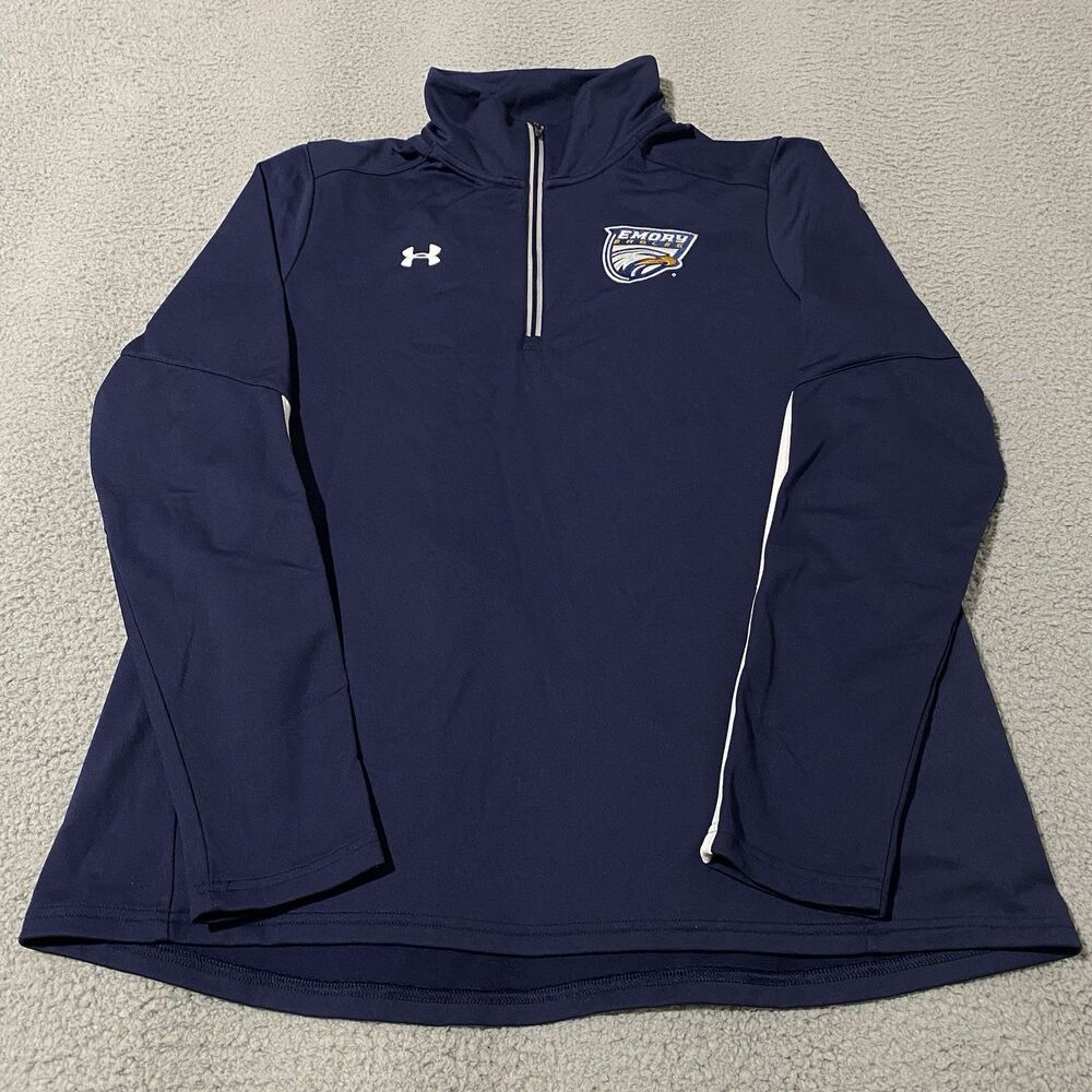 Emory University Eagles Pullover Under Armour Womens XL Blue 1/4 Zip Sweatshirt